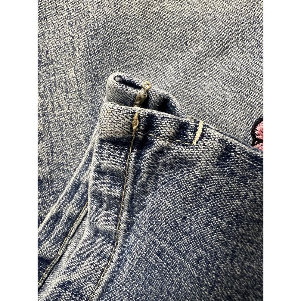 Y2K Jordache Girls Embroidered Butterfly & Bird Jeans Size 10 - Picture 3 of 12